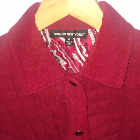 Red quilted Briggs New York Vintage Jacket - Picture 2 of 4
